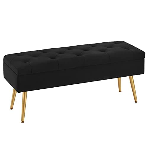 Entryway Storage Ottoman Bench 40 Beige