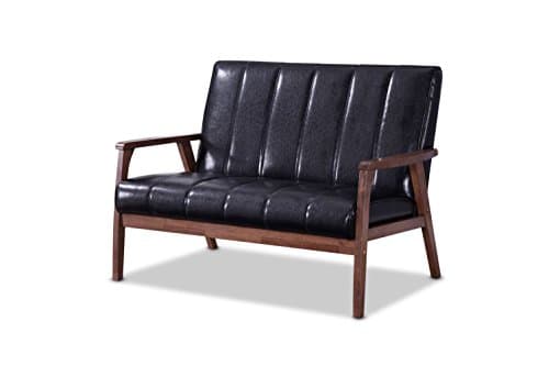 Baxton Studio BBT8011A2 Black Loveseat 29.45LX44.66WX31.59H
