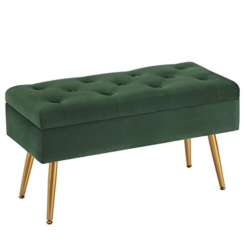 Entryway Storage Ottoman Bench 40 Beige
