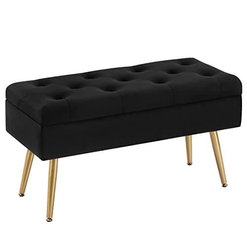 Entryway Storage Ottoman Bench 40 Beige