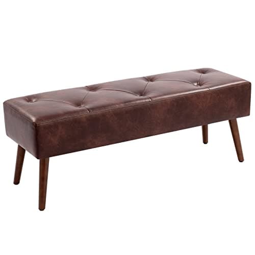 44 inch black bedroom ottoman bench with gold legs
