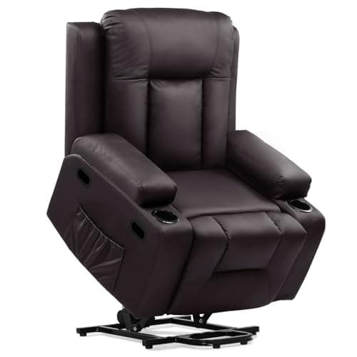 Power Lift Recliner Chair for Elderly and Adults Electric PU Leather with Massage & Heat