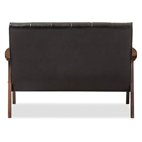 Baxton Studio BBT8011A2 Black Loveseat 29.45LX44.66WX31.59H