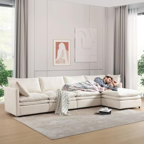 Convertible Sectional Sofa Couch with Ottoman