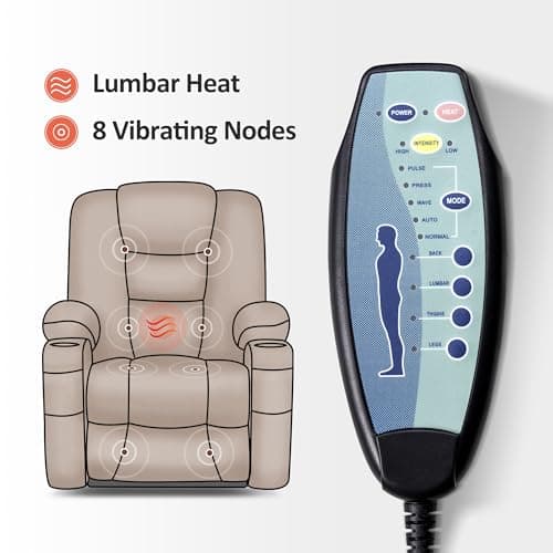 Power Lift Recliner Chair with Massage and Heat for Elderly People