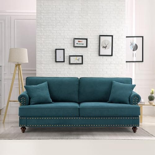Modern Upholstered 2-Piece Living Room Furniture Set in Green