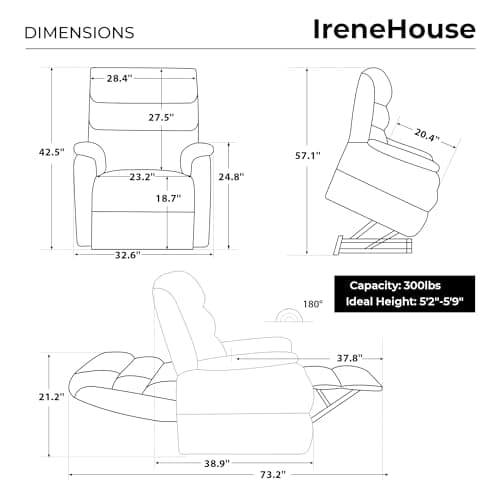 Irene House 9188 Medium Lift Chair Recliners for Elderly