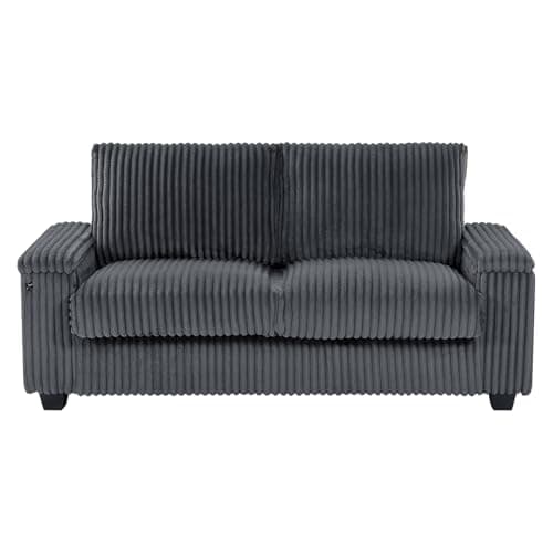 KIVENJAJA 71" Cloud Fluffy Loveseat with Storage and USB, Dark Grey