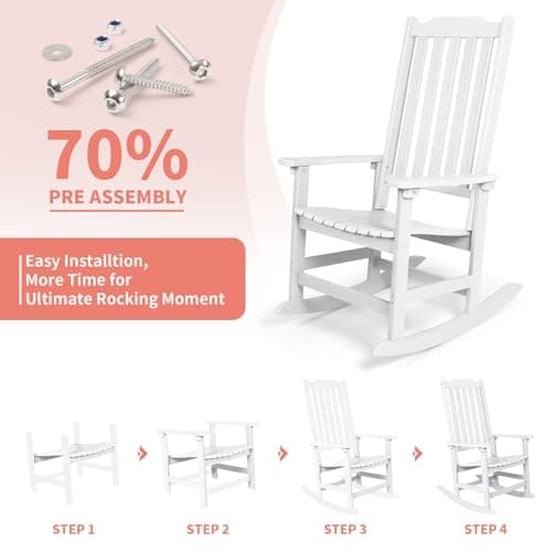 Weather Resistant Outdoor Rocking Chairs Set of 2