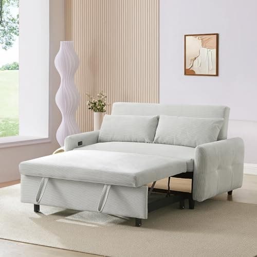 JEEOHEY 3 in 1 Convertible Sleeper Sofa Bed with USB&Type-C Port