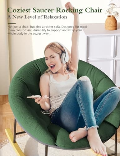 Modern, Oversized Rocking Chairs for Adults in Bedroom, Living Room, Apartment, or Patio