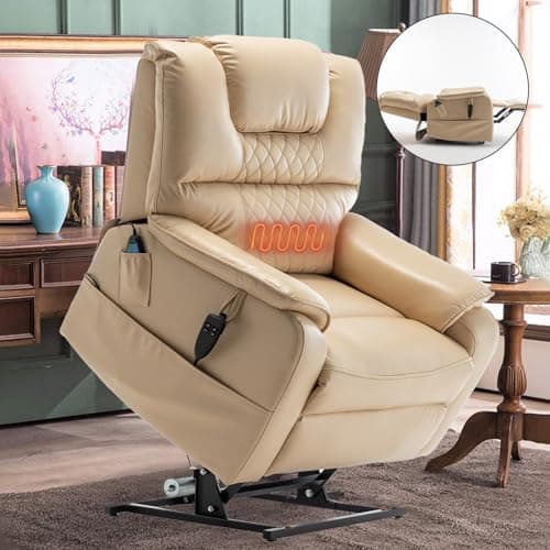 Power Lift Recliner Chair with Massage and Heat for Elderly, Oversized Boy Lazy Electric Recliner - Dark Grey