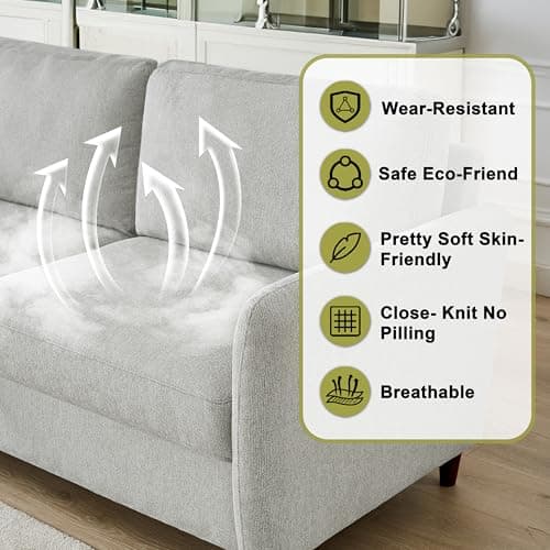 Light Gray 56.5" 2-Seater Loveseat with Storage