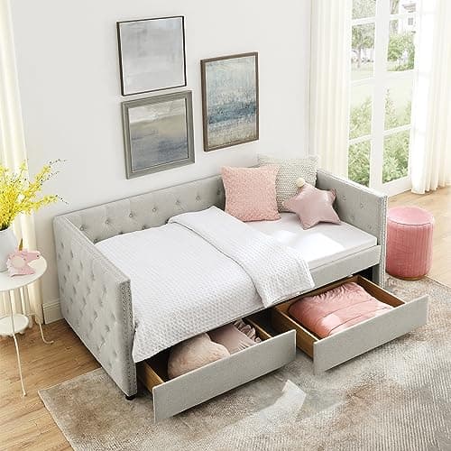 JEEOHEY Twin Daybed with Storage and Drawers