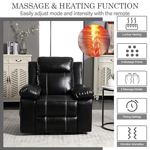 Electric Power Lift Recliner Chair with Massage and Heating for Elderly Adults