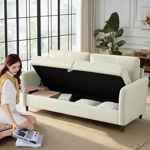 Light Gray 56.5" 2-Seater Loveseat with Storage