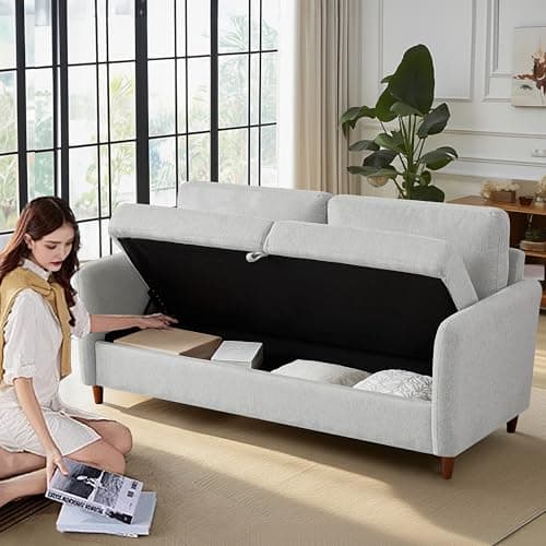 Light Gray 56.5" 2-Seater Loveseat with Storage