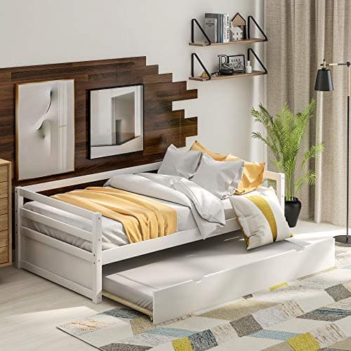 Velvet Daybed with Storage Drawers and Striped Headboard Design