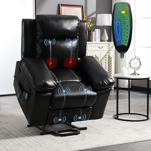 Electric Power Lift Recliner Chair with Massage and Heating for Elderly Adults