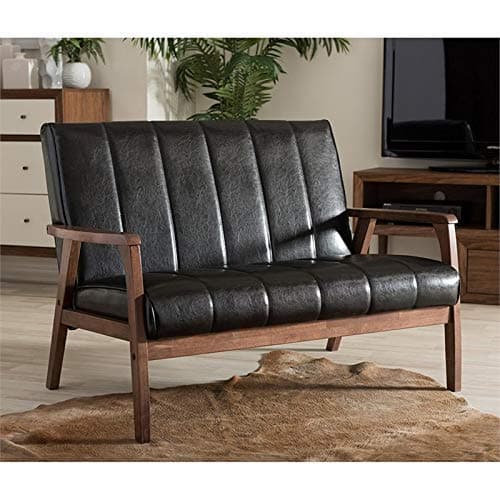 Baxton Studio BBT8011A2 Black Loveseat 29.45LX44.66WX31.59H
