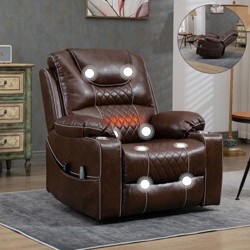 Power Lift Recliner Chair with Massage and Heat for Elderly, Oversized Boy Lazy Electric Recliner - Dark Grey