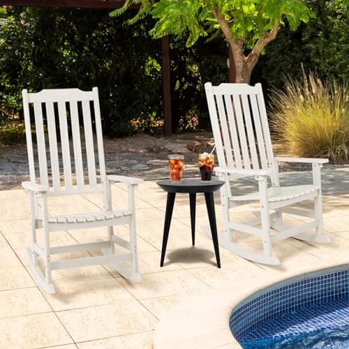 Weather Resistant Outdoor Rocking Chairs Set of 2