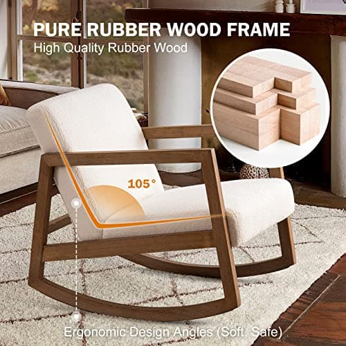 Teddy Fabric Upholstered Nursery Rocking Chair