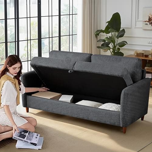 Light Gray 56.5" 2-Seater Loveseat with Storage