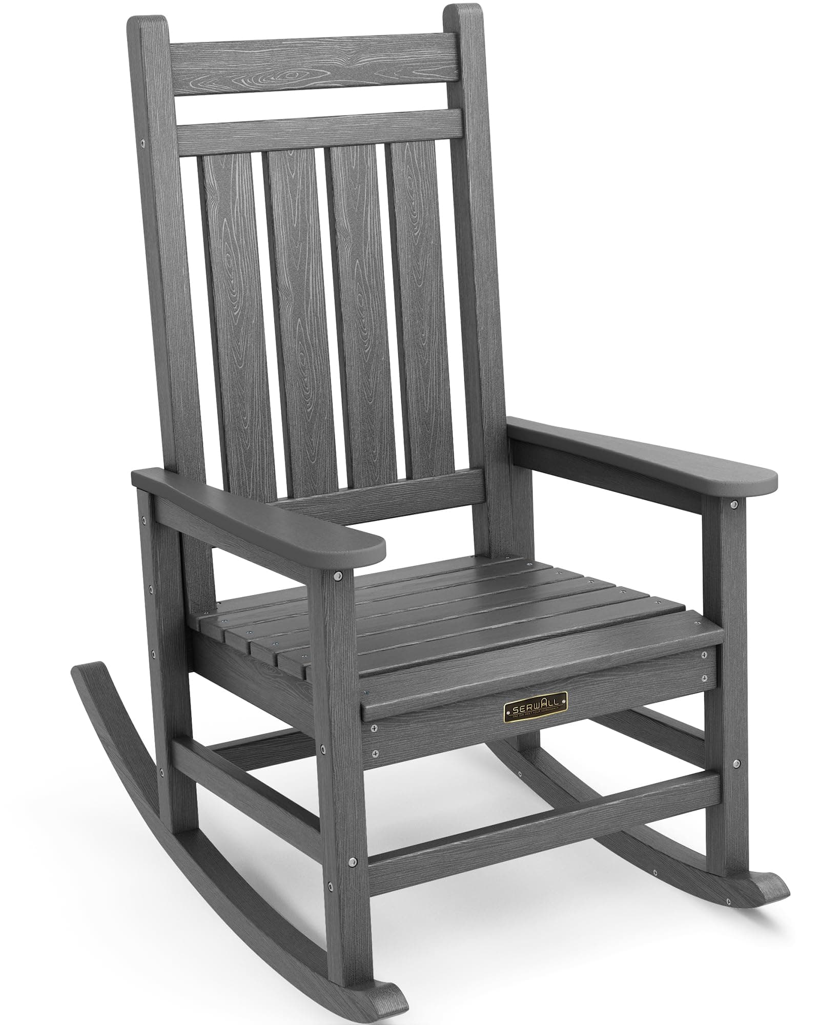 Oversized Outdoor Rocking Chair for Adults, All Weather Resistant, Grey