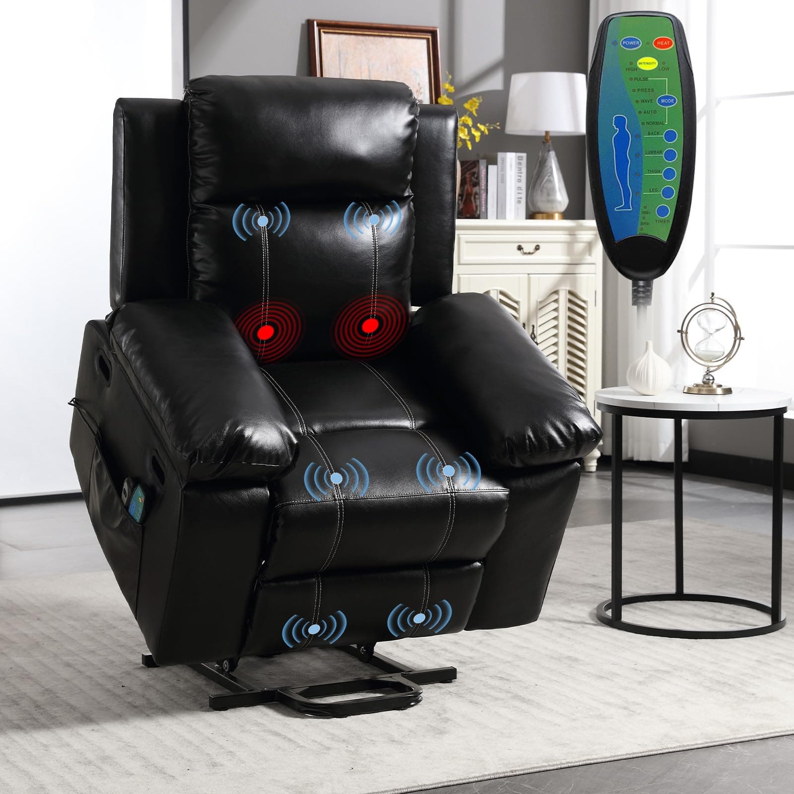 Electric Power Lift Recliner Chair with Massage and Heating for Elderly Adults