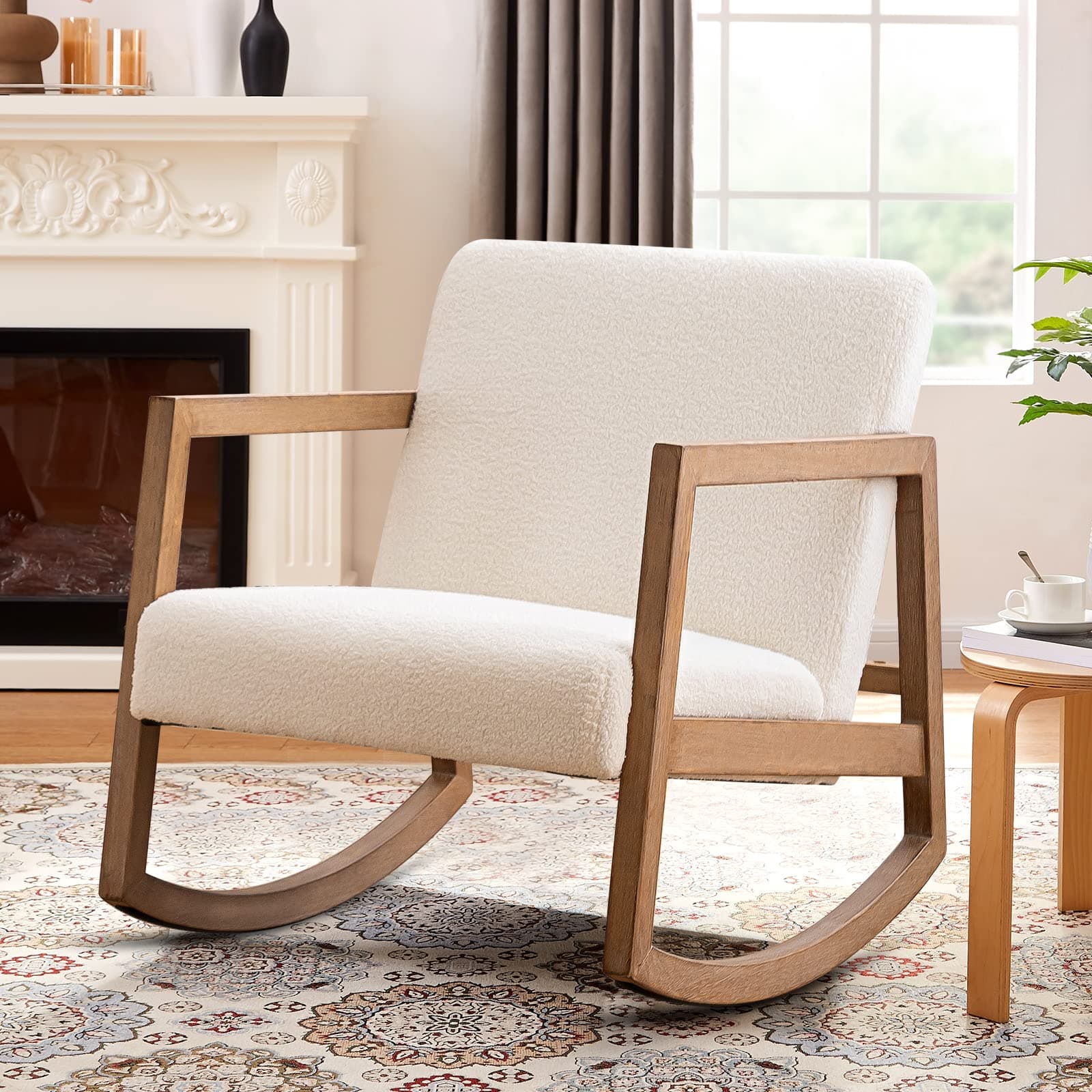 Teddy Fabric Upholstered Nursery Rocking Chair
